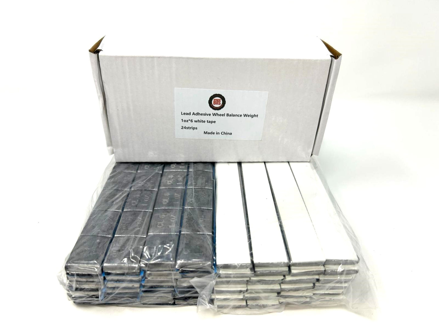 1OZ LEAD WHEEL WEIGHTS STICK-ON WHITE ADHESIVE TAPE 144PCS