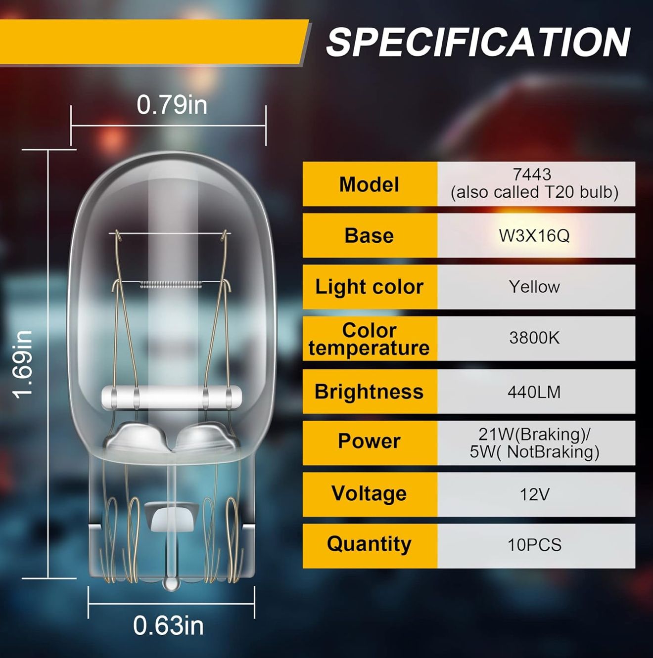 7443A BULBS (10 PIECES)
