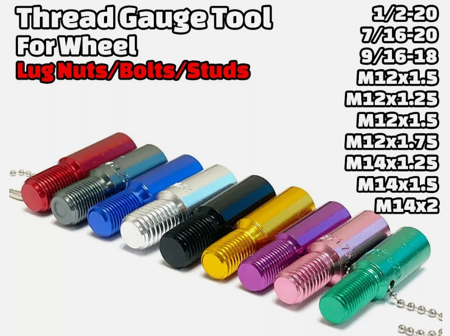 8Pc Thread Pitch Gauge Tool Set For Wheel Lug Nuts Studs Bolts Thread Checker