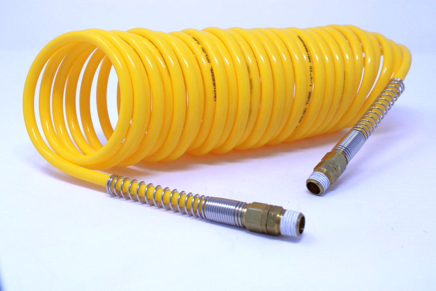 Mountain Nylon Yellow Coiled Air Hose Plus Tails (1/4" x 25')