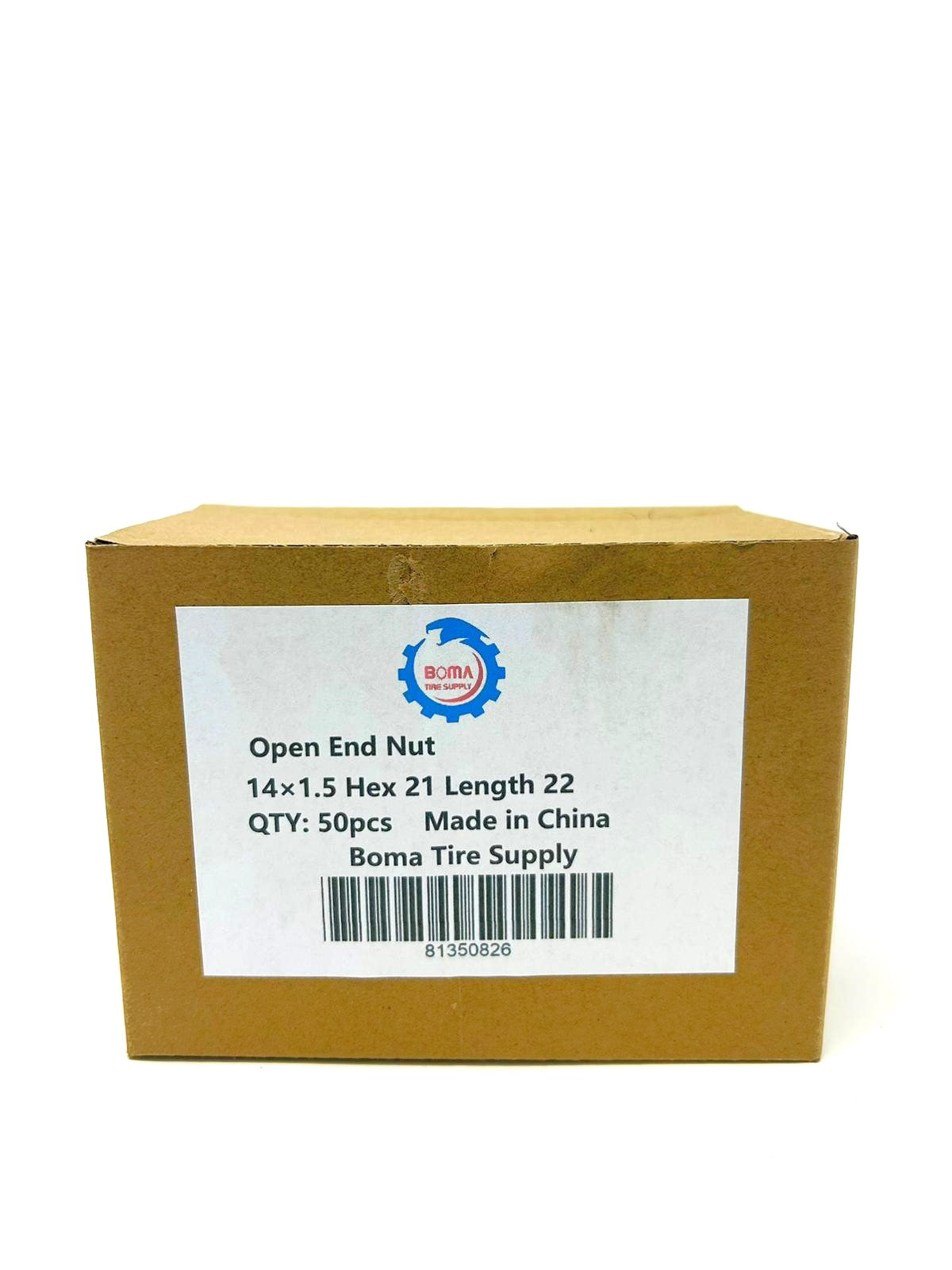 Open End 14 x 1.5 Lug Nut - Hex 21 Length 22 - (50 PCS)