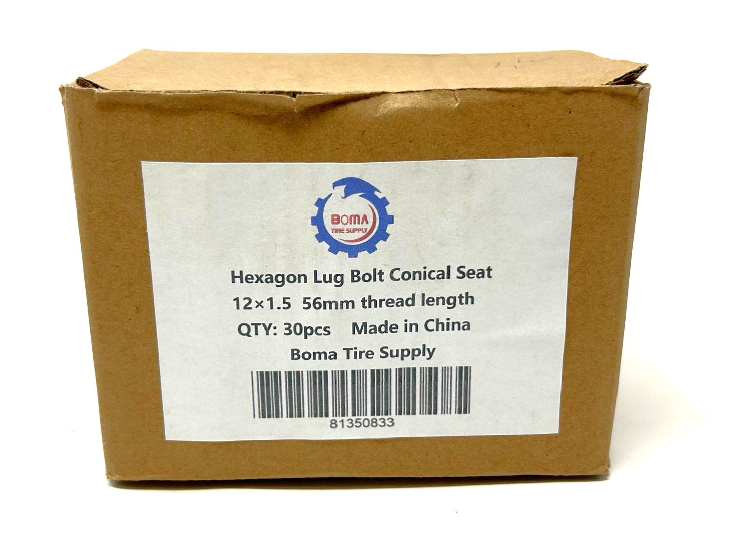 Hexagon Lug Bolts 12x1.5 - 56MM Thread Length - (30 PCS)