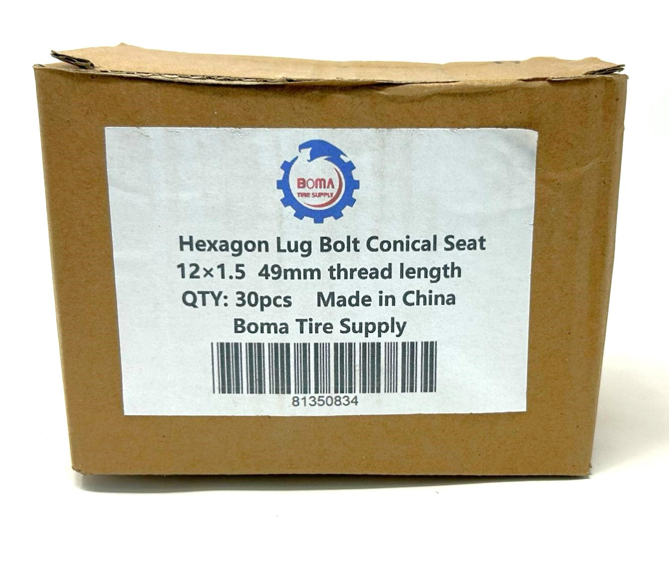 Hexagon Lug Bolts 12x1.5 - 49MM Thread Length - (30 PCS)