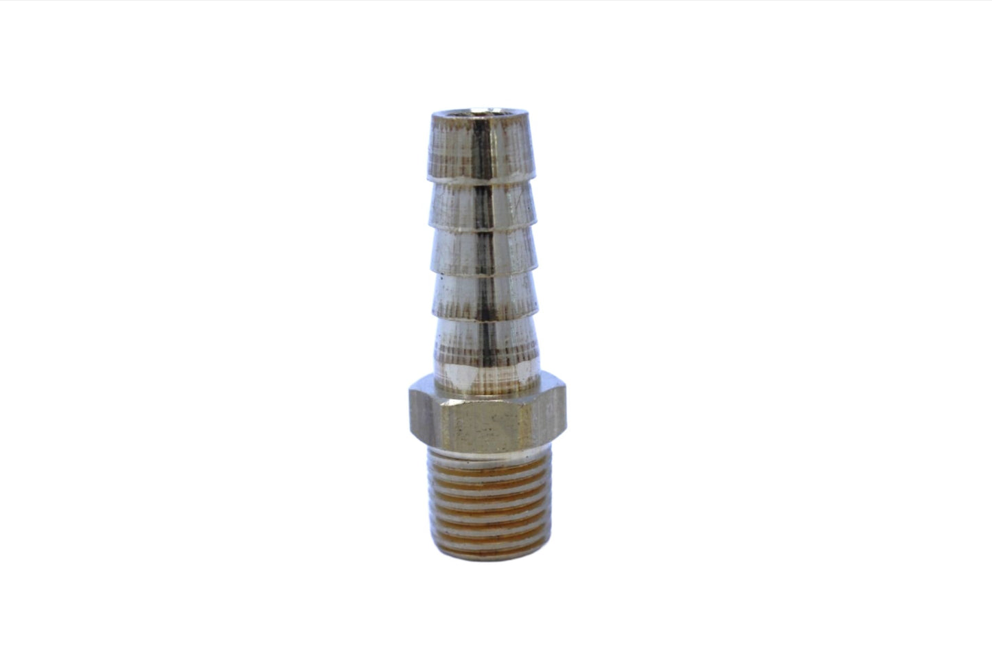 Air Hose End Fitting Brass 3/8" Barb to 1/4" Thread