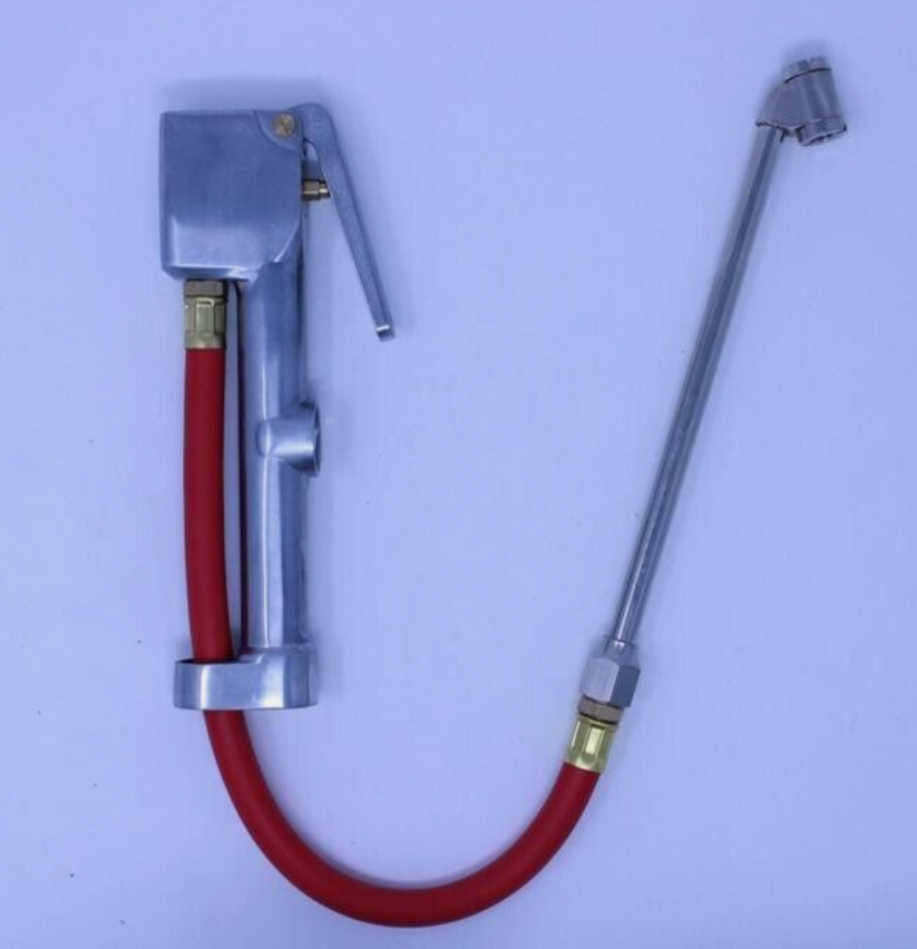 Dual Head Chuck Tire Inflator Gauge w/15" Hose HEAVY DUTY (10 160