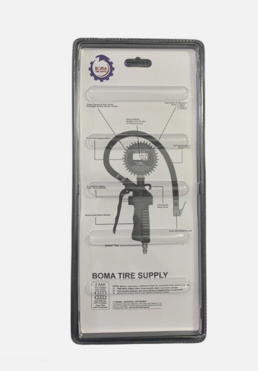 Boma Digital Tire Pressure Air Gauge (Batteries Included)