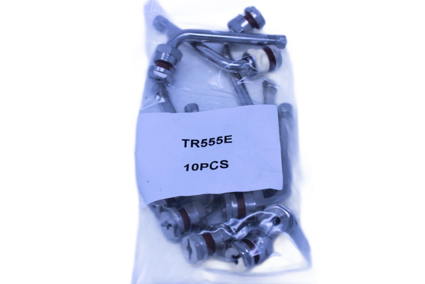 TR555E Premium Chrome Tire Valve W/Grommet Seal 10PCS